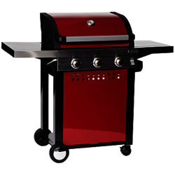 Leisuregrow Grillstream Hooded 3-Burner Gas Barbecue, Red